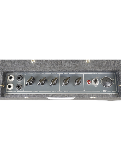 Black 1964 Vox AC10 Twin amplifier with four knobs, perfect for vintage sound enthusiasts.