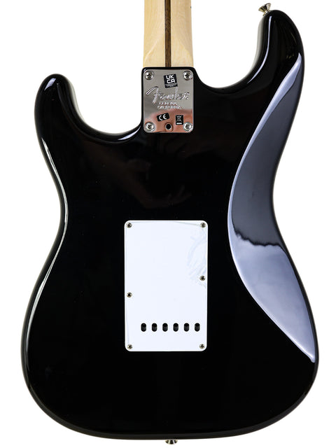 Black Fender American Standard Stratocaster electric guitar, known as Eric Clapton's "Blackie," USA model from 2022.