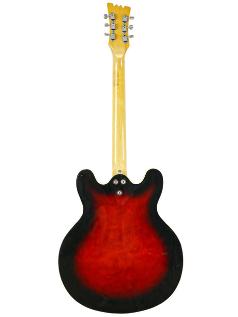 Classic 1967 Mosrite Celebrity III guitar with a vibrant red and black body, a true gem for any music enthusiast.
