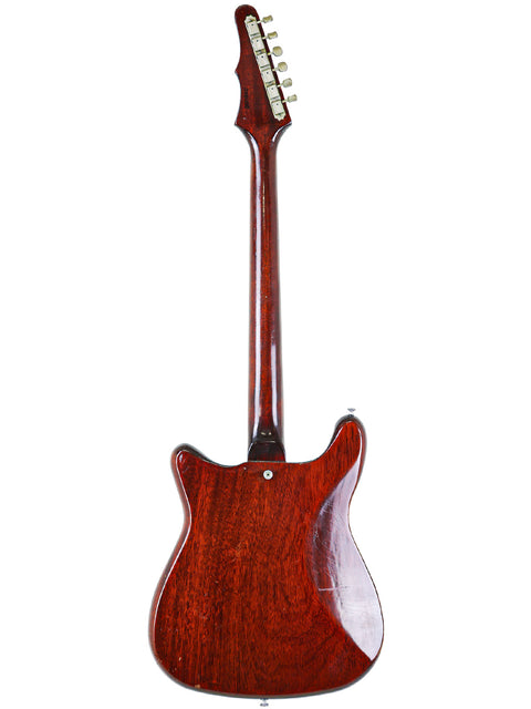 Classic wooden body and neck of a 1966 Epiphone Wilshire guitar, highlighting its vintage charm and musical heritage.