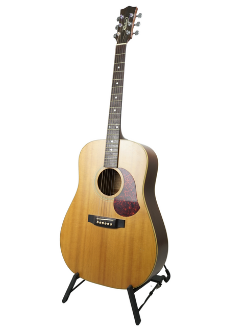 Maton CW80/6 acoustic guitar from 1991, Australia, resting on a stand, showcasing its craftsmanship.