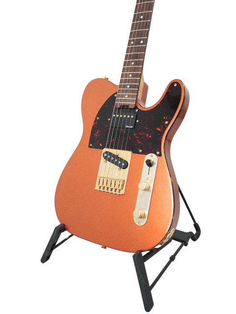 Vibrant orange guitar with a bold black headstock, designed for serious musicians. Elevate your sound with Gordon Smith Classic T.