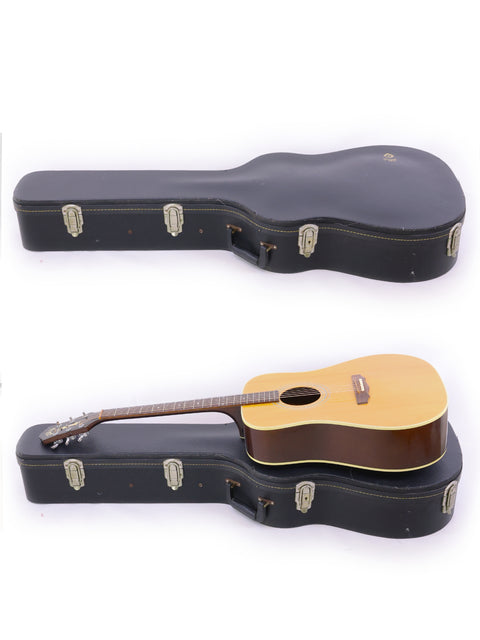 A pair of 1989 Guild D-40 guitars nestled in a case, ideal for music lovers looking to enhance their collection.