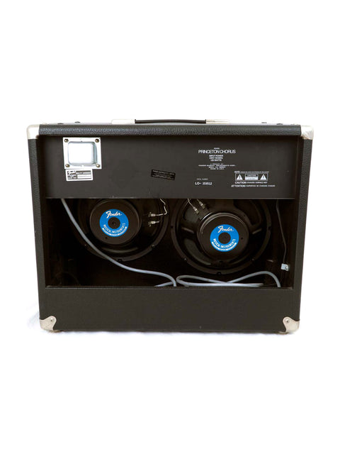 Fender Princeton Chorus Combo amplifier in black, featuring two integrated speakers, made in the USA, 1992.