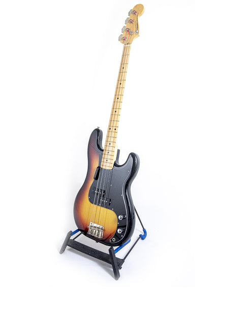 Original sunburst Fender Jazz Bass, vintage style, highlighting its unique features and history from Japan, 1978-81.