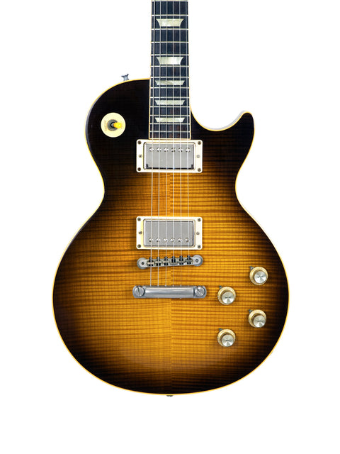 The iconic Gibson Les Paul Custom in a vibrant sunburst, representing the 1993 Pre-Historic 1960 Reissue model.