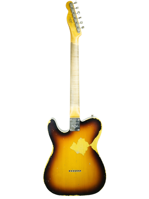  1961 Fender Telecaster in sunburst finish, showcasing its vintage charm and heavy relic aging from the Custom Shop.
