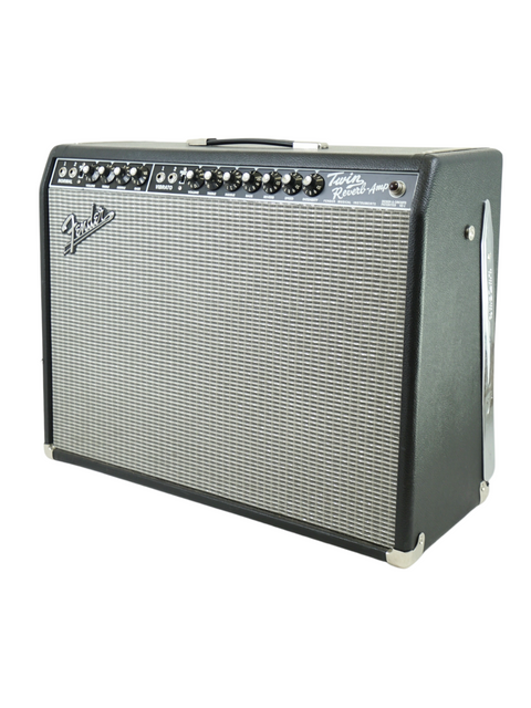 A Fender Twin Reverb guitar amplifier isolated on a white background.