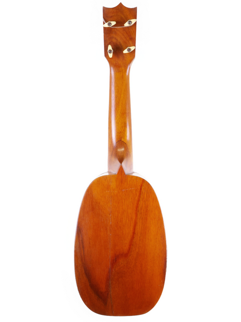 A vintage 1928 Kamaka Pineapple Style #3 Ukulele, showcasing its elegant wooden body and neck design.