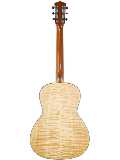 Back of a Waterloo WL-14 X Scissortail acoustic guitar showcased on a plain white background.