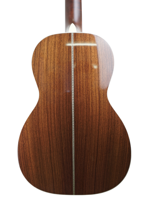 Back view of a Martin 0-28VS acoustic guitar, showcasing its elegant wooden back from the USA, crafted in 2011.