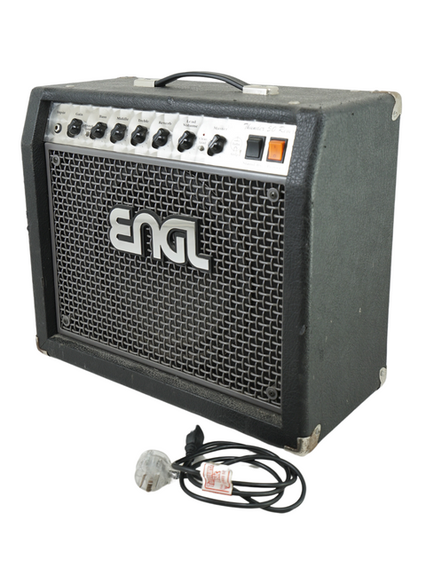 Black ENGL guitar amplifier with control knobs and a power cable.