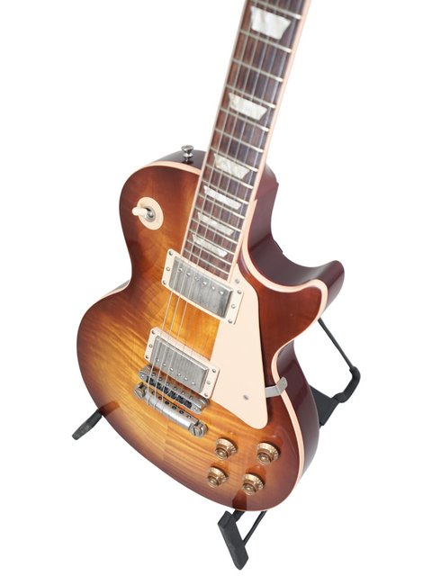 Brown-bodied Gibson electric guitar, showcasing the Les Paul Standard 60s Slim Taper Neck, crafted in the USA, 2005.