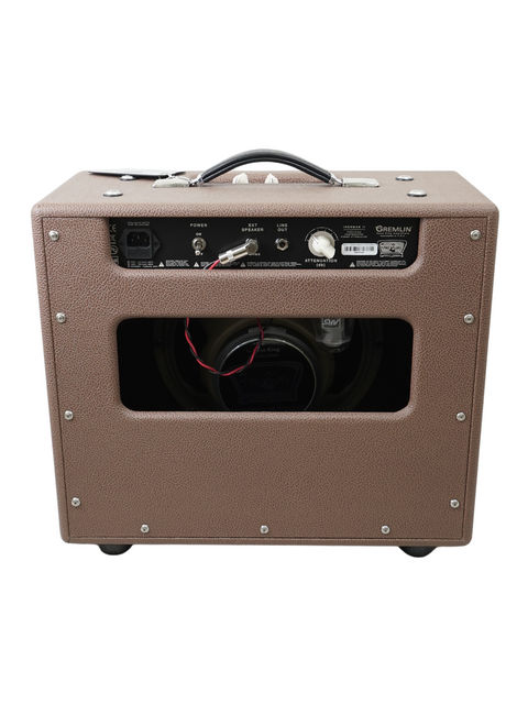 Brown Tone King Gremlin 1 x 12" combo amp featuring a classic speaker, ideal for musicians seeking great tone.
