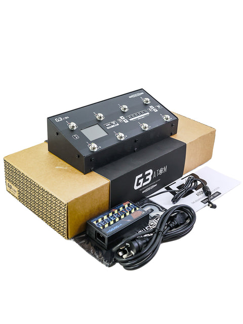 C-Series multi-channel audio interface with power supply and cables, compatible with the GigRig G3 Atom Switching System, UK 2021.