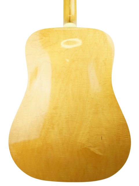 Detailed view of a 1987 Guild D030A07 Dreadnought guitar featuring a sleek white body, ideal for serious guitar enthusiasts.