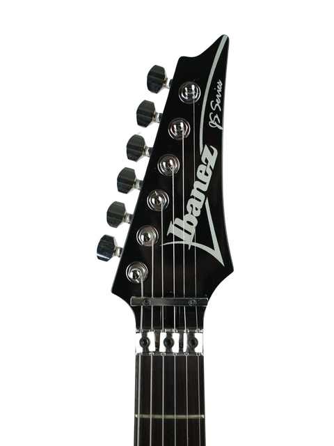Limited Edition Ibanez Joe Satriani Black Dog guitar, black body with a white headstock, 1 of 88 made in Japan, 2008.
