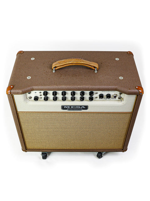 Mesa Boogie Lonestar Special 1x12 combo amp in brown and tan, mounted on wheels for easy transport, made in the USA, 2005.