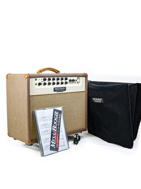 Mesa Boogie Lonestar Special 1x12 combo amp with a protective case and bag, perfect for musicians on the go.