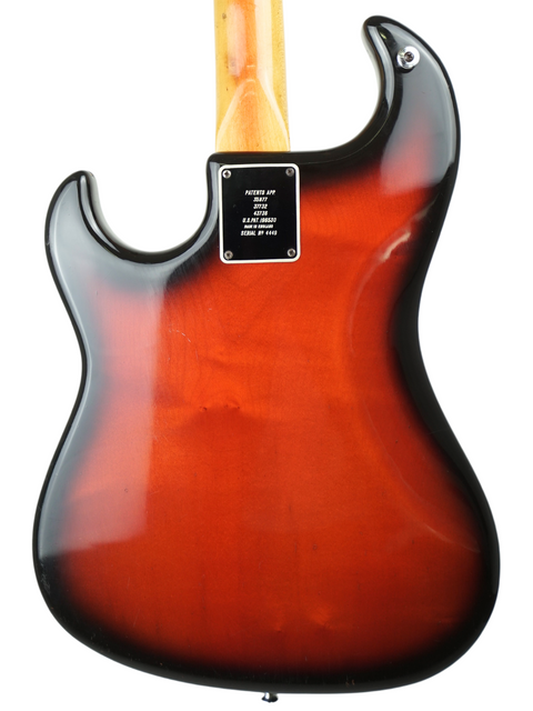 Original 1964 Fender Stratocaster in sunburst finish, showcasing the iconic Burns Split Sound. A vintage gem!