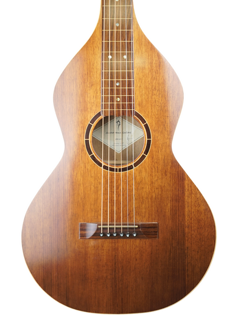 Sachar Amos Custom 'Weissenborn' guitar from 2007, featuring a beautifully crafted wooden body and neck, perfect for musicians.