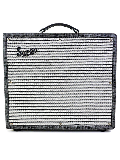 Supro Black Magick 1695T 25W combo amp showcased against a simple white backdrop.