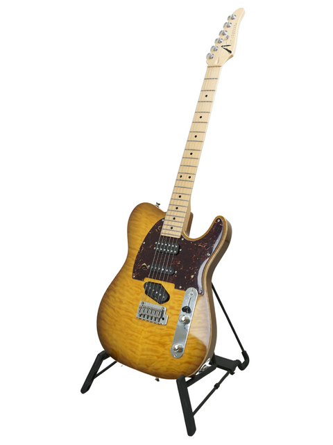 Tom Anderson Hollow T Classic guitar, black body and brown neck, a stunning piece from the USA, crafted in 2005.