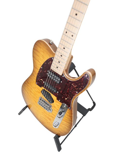 Tom Anderson Hollow T Classic guitar featuring a black body and a warm brown neck, crafted in the USA, 2005.