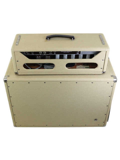 Vintage 1961 Bandmaster amplifier cabinet in tan, presented with a crisp white background for a clean look.
