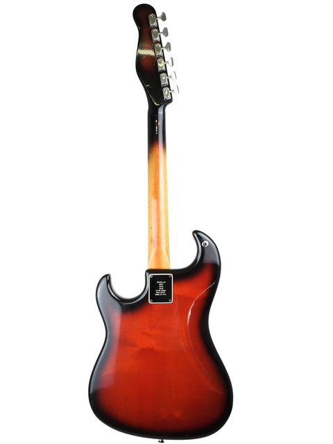 Vintage 1964 Burns Split Sound guitar, highlighted by its eye-catching sunburst finish, ready to rock!