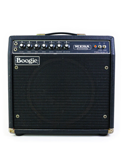 Vintage 1979 Mesa Boogie Mark IIA Combo amplifier in black, positioned against a stark white backdrop.
