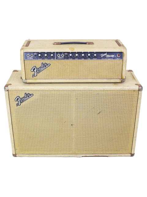  1963 Fender Bandmaster amp and cabinet, a vintage gem known for its iconic sound and timeless design. A must-see for musicians!