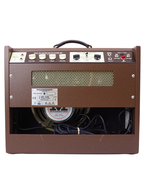 Brown Magnatone Twilighter 1x12 Combo guitar amplifier displayed on a white background, highlighting its modern aesthetic.