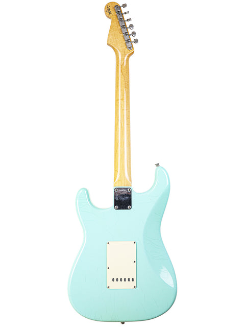 Detailed view of a 2003 Fender Custom Shop 1960's Closet Classic Stratocaster, emphasizing its timeless appeal and craftsmanship.