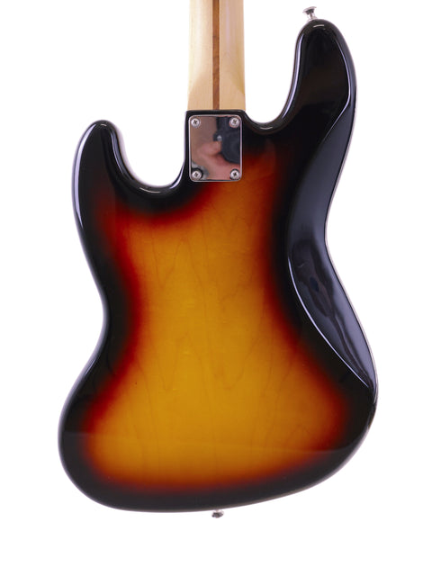  Fender American Standard Jazz Bass in sunburst finish, crafted in Mexico, 2013 model, showcasing its sleek design and vibrant colors.