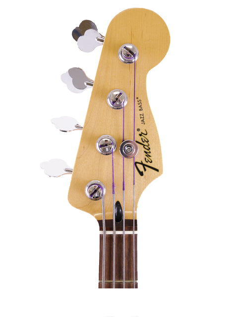 Fender American Standard Jazz Bass with a maple neck and natural finish, made in Mexico, 2013 model.