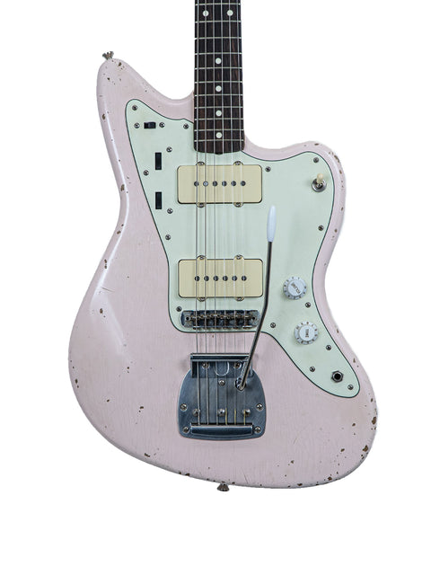 Rittenhouse JM-63 guitar in pink with a white pickup, highlighting its stylish look and craftsmanship from the USA, 2020.