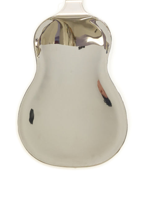 Silver guitar mirror on a white surface, featuring the classic design of the 1932 National Tricone Style 1.5 Squareneck.
