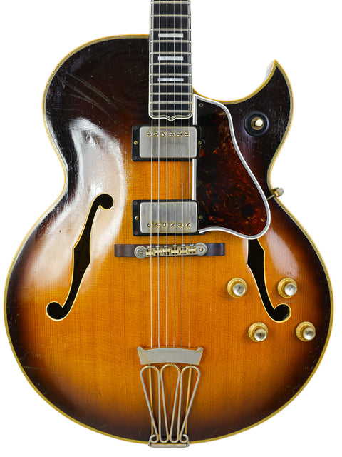 Stunning sunburst finish on a vintage 1966 Gibson Byrdland guitar, a true gem for collectors and music lovers alike.