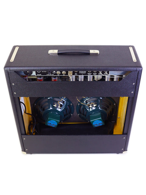 The Achillies Zephyr 45 4x10 Combo Amplifier with dual speakers, highlighting its modern look and robust audio capabilities.