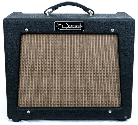 The Carr Rambler Combo Amp, USA 2008 model, prominently featured against a white backdrop, highlighting its classic look.